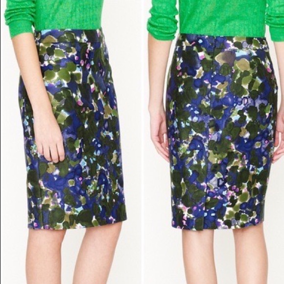 J. Crew No. 2 Pencil Skirt Blurry Floral